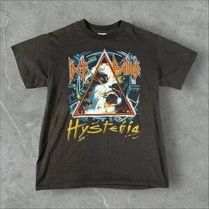 Vintage Def Leppard Shirt Mens Medium Black 1987‎ Animal Hysteria 80s Rock Band